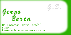 gergo berta business card